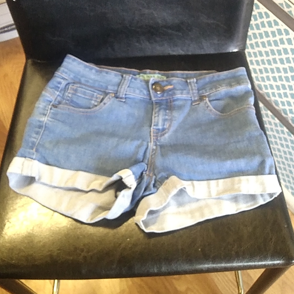 Wax Jean shorts, size Small, denim, 5 pocket, stitched up cuff